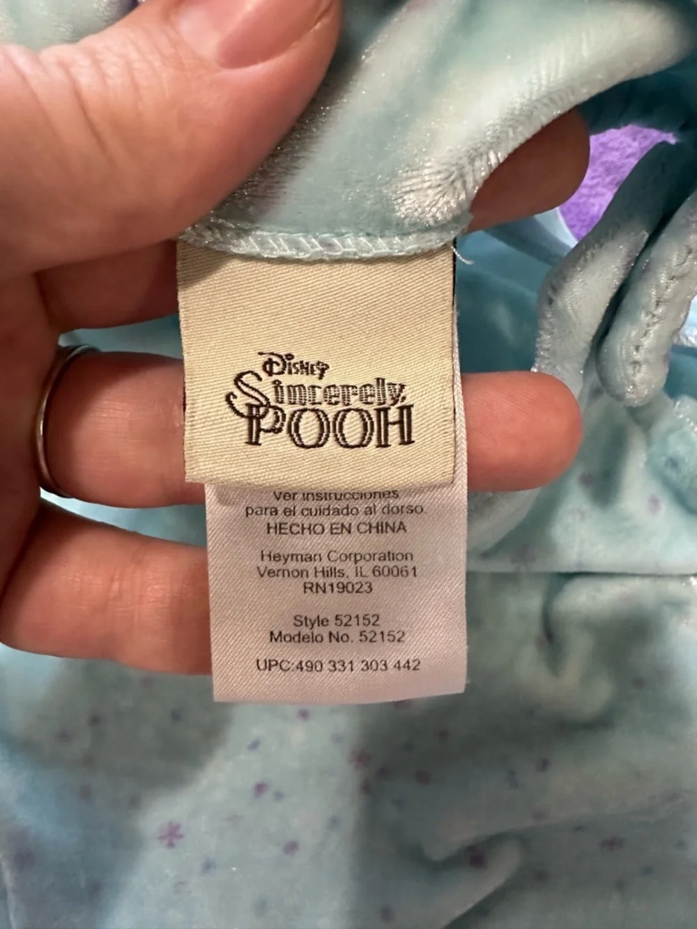 vintage Disney Sincerely Pooh Winnie the Pooh velour dress 90s/Y2K